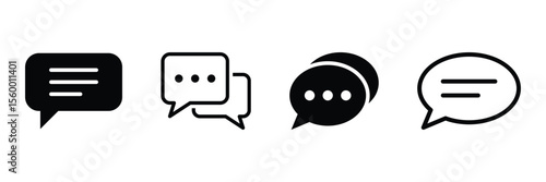 Massage icon, Chat icon, speech balloon set for digital design and creative projects.