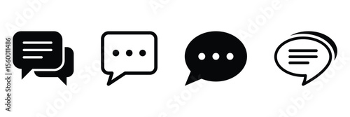 Messaging icons with both ellipses and lines to signify various message states.