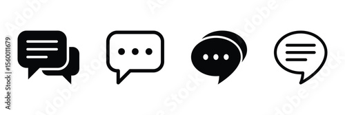 Messaging icons with both ellipses and lines to signify various message states.