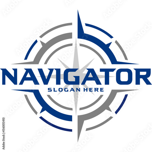 navigation vector logo design, North, Windrose compass icon, vector graphic symbol