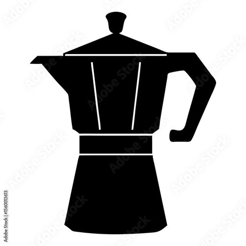 A mocha pot full black silhouette vector illustration design