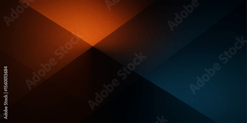 Orange and blue minimal abstract background with intersecting layers and soft glowing textures

