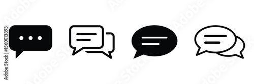 Chat glyph icon set