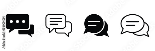 Chat glyph icon set