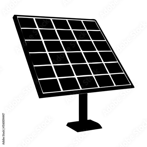 A solar panel full black silhouette vector illustration design