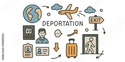 deportation and relocation of people vector illustration