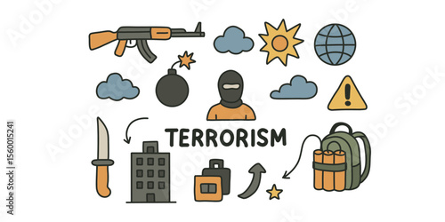 anti-terrorism and public protection measures vector illustration