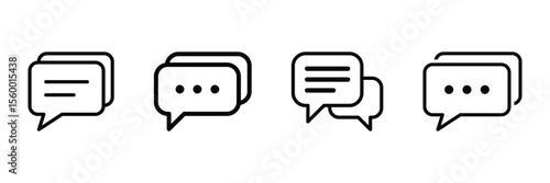 Comment icon vector set