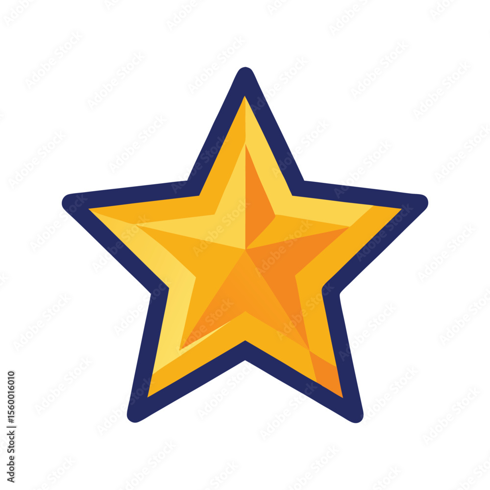 Fototapeta premium Rating Star Vector Icon – Flat Style Review Symbol for UI/UX, E-commerce, and Feedback Systems