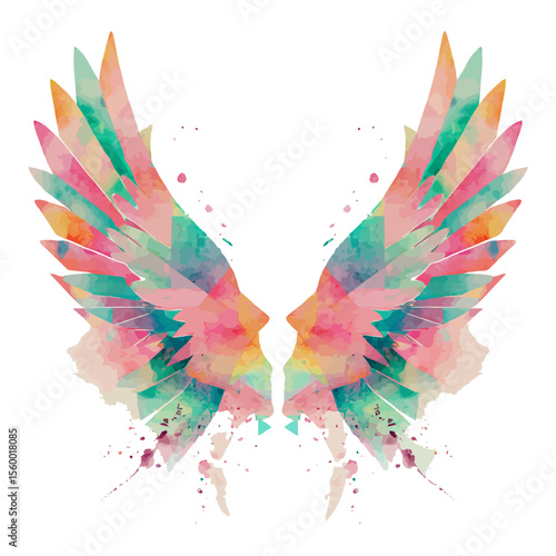 Colorful butterflies and abstract paint splashes illustrate a vibrant summer love decoration