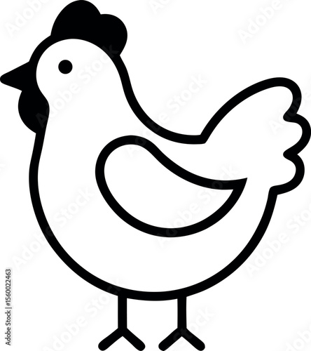 Hen line art icon victor image