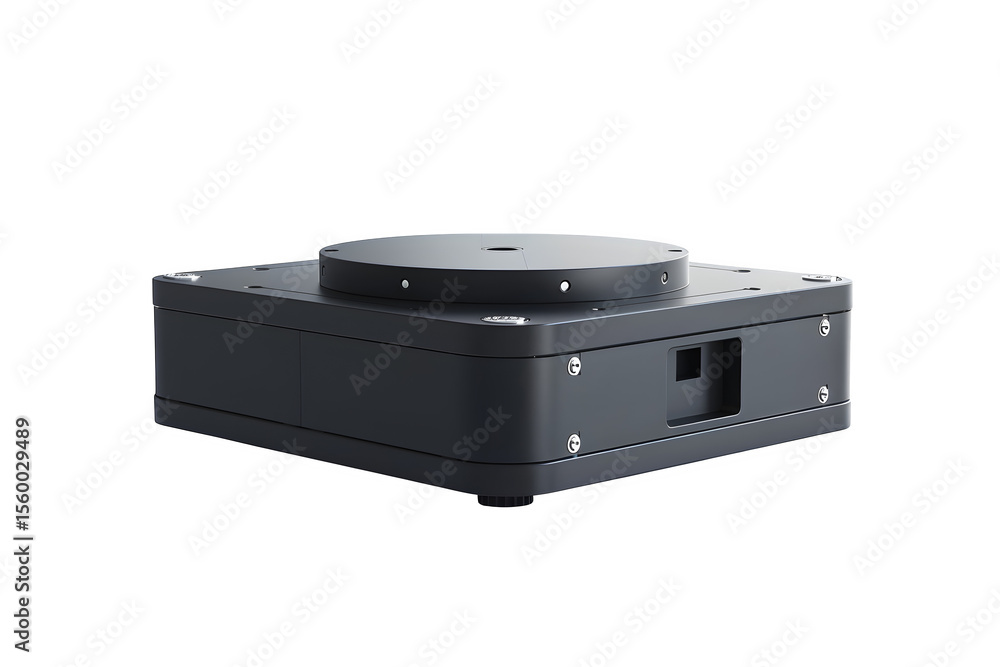 Fototapeta premium Compact LiDAR sensor with rotating top Textured surface detail and even diffused lighting and neutral studio backdrop. Ideal for print and web promotions and social media posts.