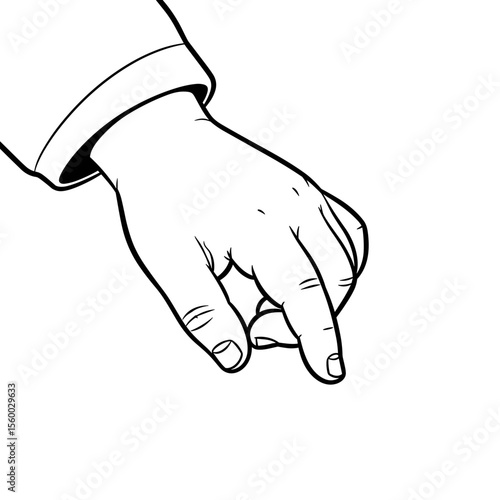 Child's pointing hand illustration in minimalist style
