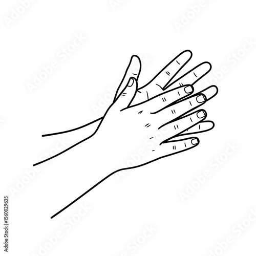 Child's hands clapping illustration in minimalist style