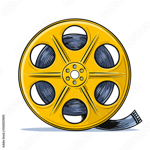 Film Reel Cartoon Graphic Cinema Industry Entertainment Media Production Concept Art