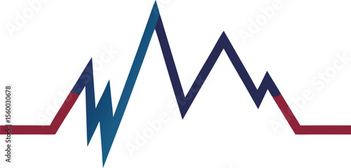 Vector Stock Market Zigzag Chart