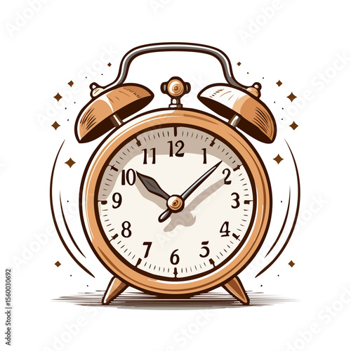Stylized illustration of a bronze clock with a black background showing the concept of timekeeping and deadlines or reminder