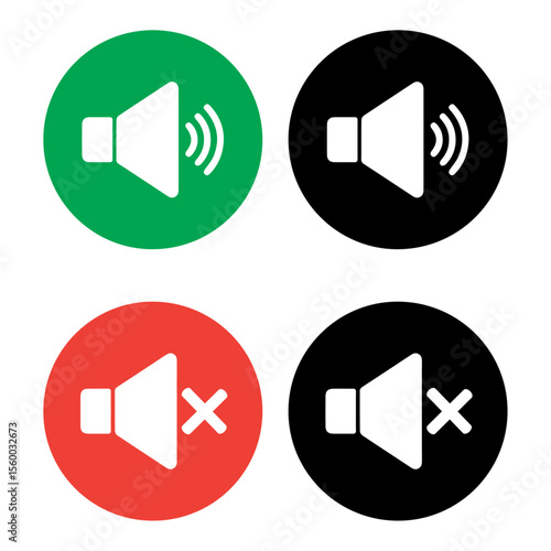  Volume on off symbol. Speaker icon set. Sound on and off icon. vector illustration.