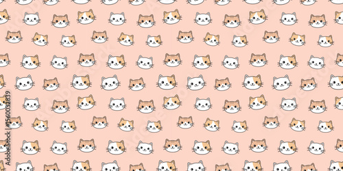seamless cat face pattern design
