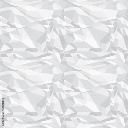 White paper crumpled texture. Seamless pattern vector illustration