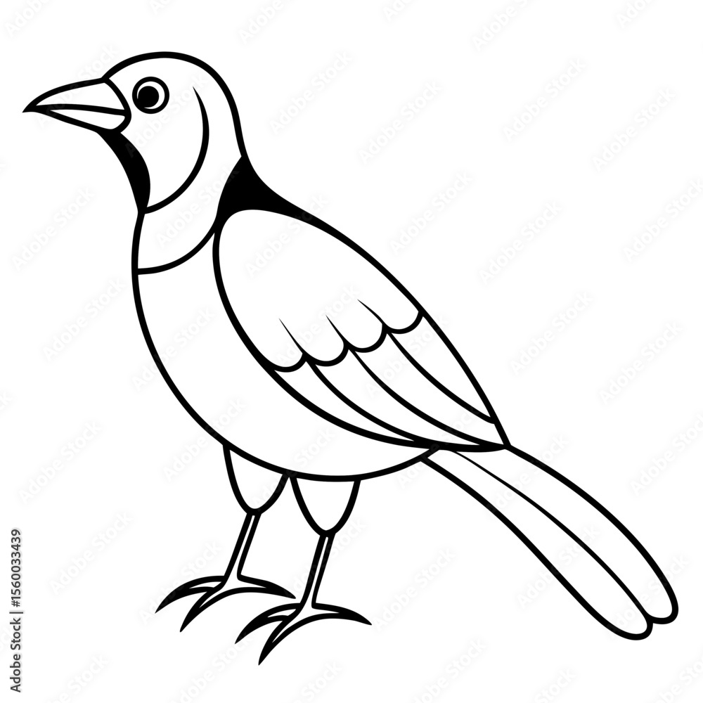 Obraz premium Handdrawn Bird Crayon Doodle Icon for Kids Summer, School, and Playful Vector