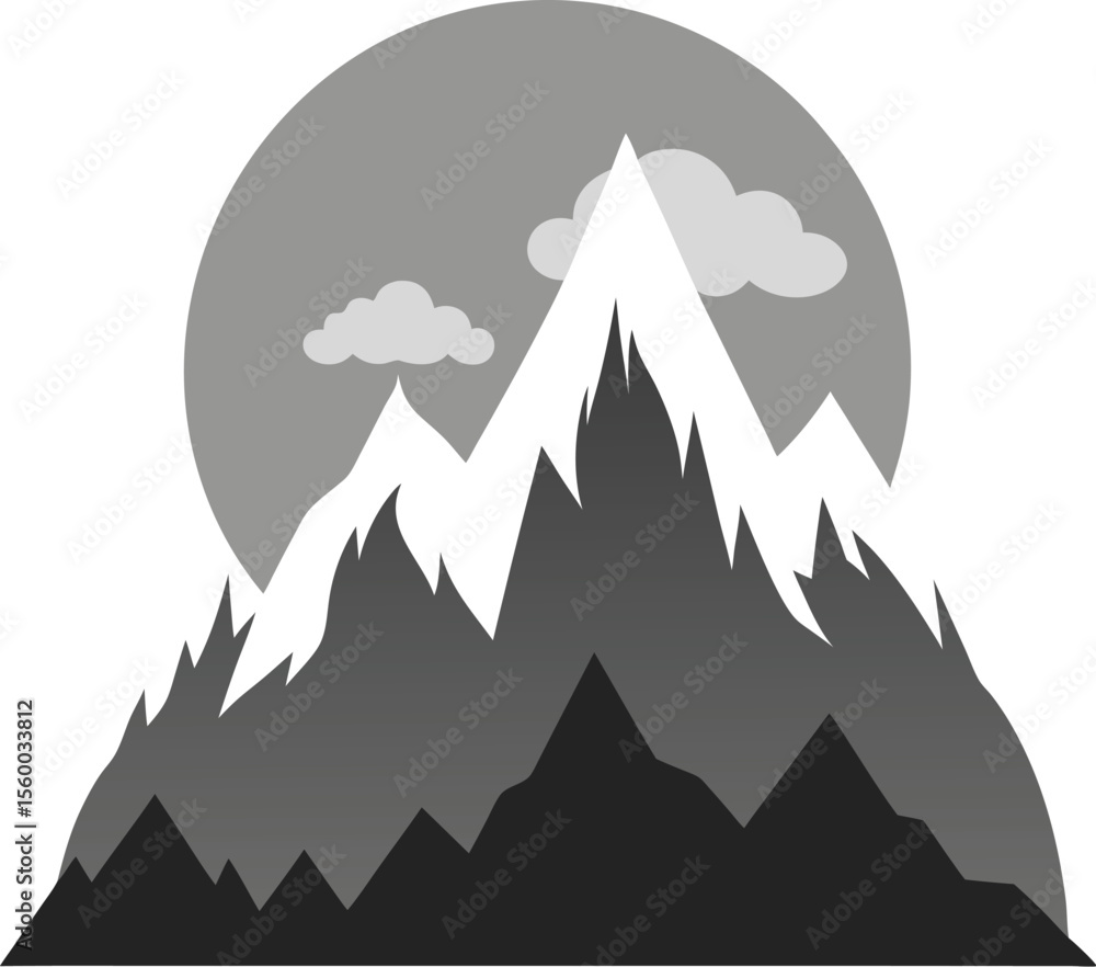 Fototapeta premium White Blossom on Dark Peak Circle Vector