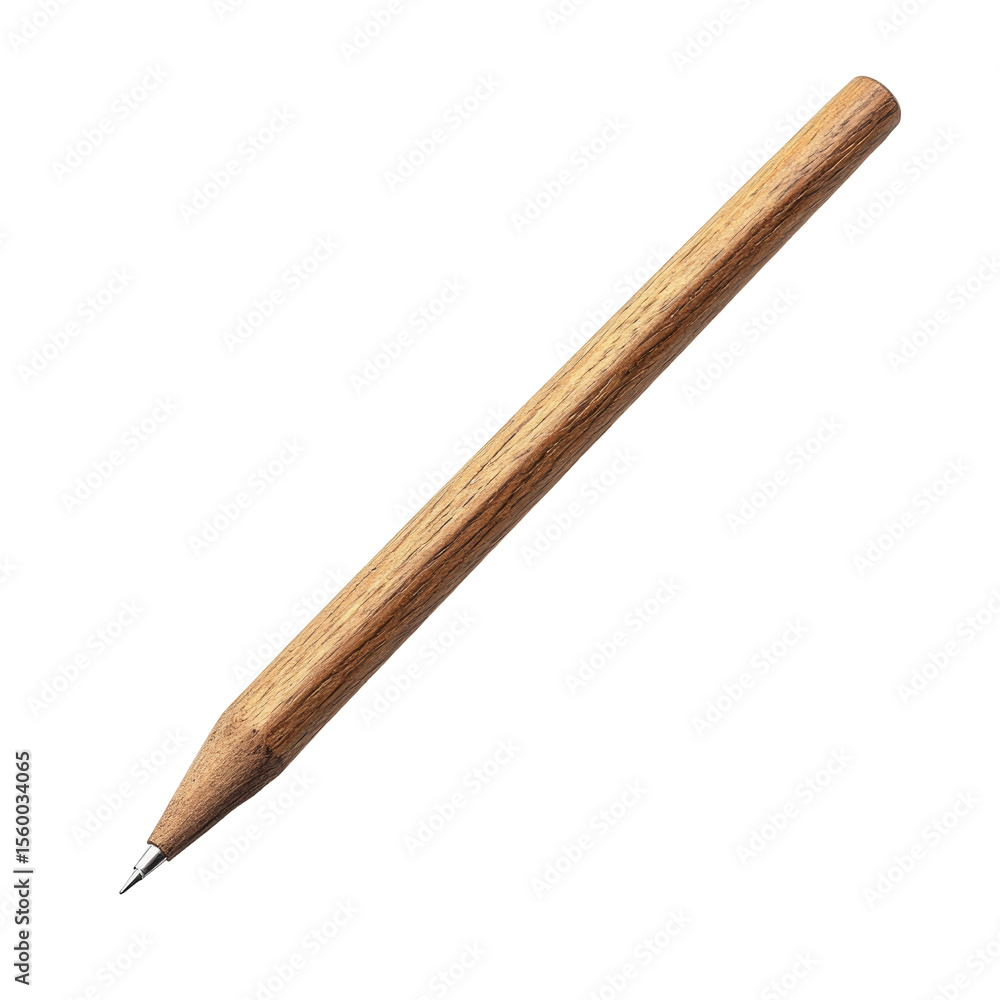 Obraz premium Wooden ballpoint pen, angled shot
