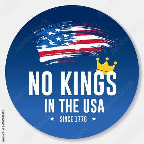 no kings in America pin button vector design