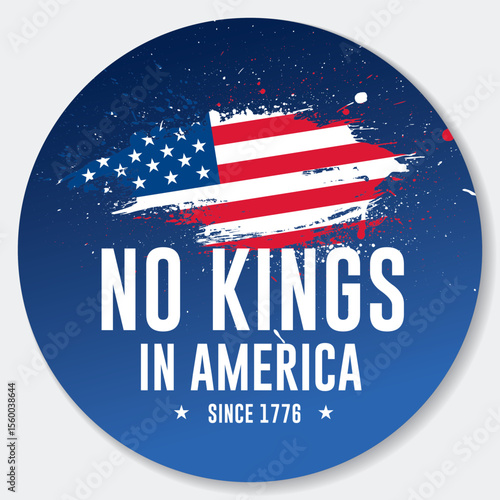 no kings in America pin button vector design