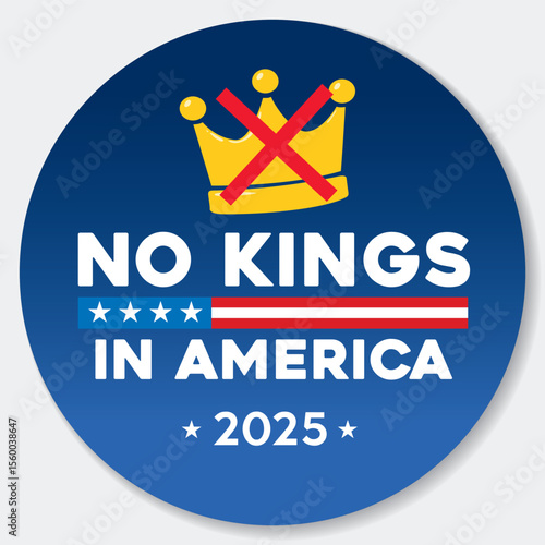 no kings in America pin button vector design