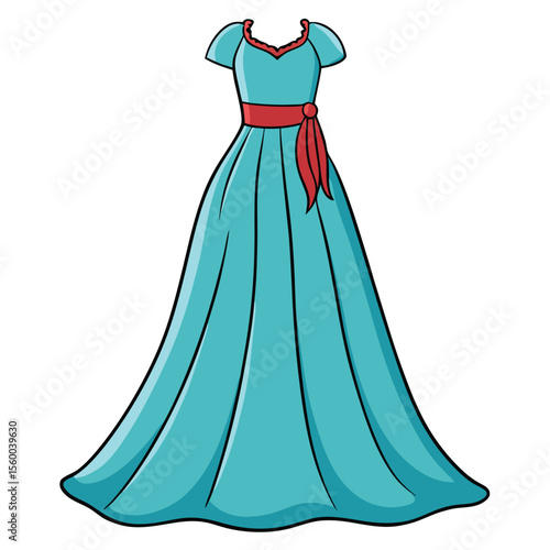 A flowing, elegant maxi dress, graceful and comfortable, on a plain white surface, perfect for summer.
