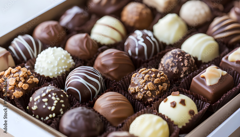 box of rich and decadent chocolates with variety of sweet treats box of rich and decadent chocolates with variety of sweet treats