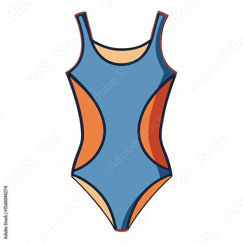 A stylish one-piece swimsuit with modern cutouts, black and sleek, isolated on a clean white background, fashion forward.