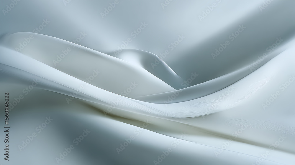 Obraz premium Soft white wave shadows drifting—an abstract gradient background evoking tranquility and lightness