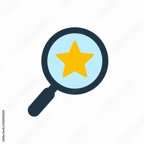 A graphic icon shows a magnifying glass encircling a yellow star against a blue background