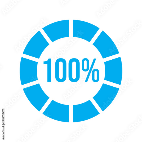 Circle 100 percent loading or circle 100 percent progress.