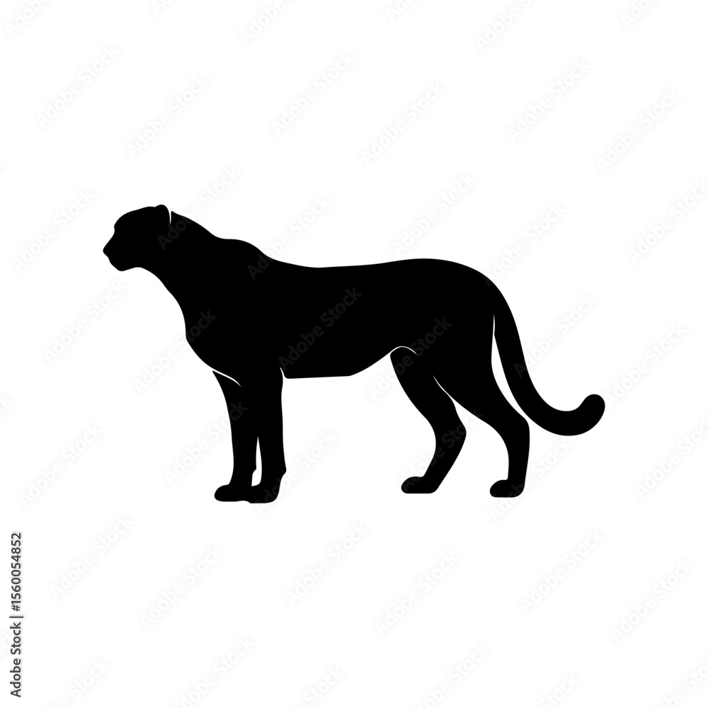 Obraz premium Cheetah silhouette icon vector flat design on white background