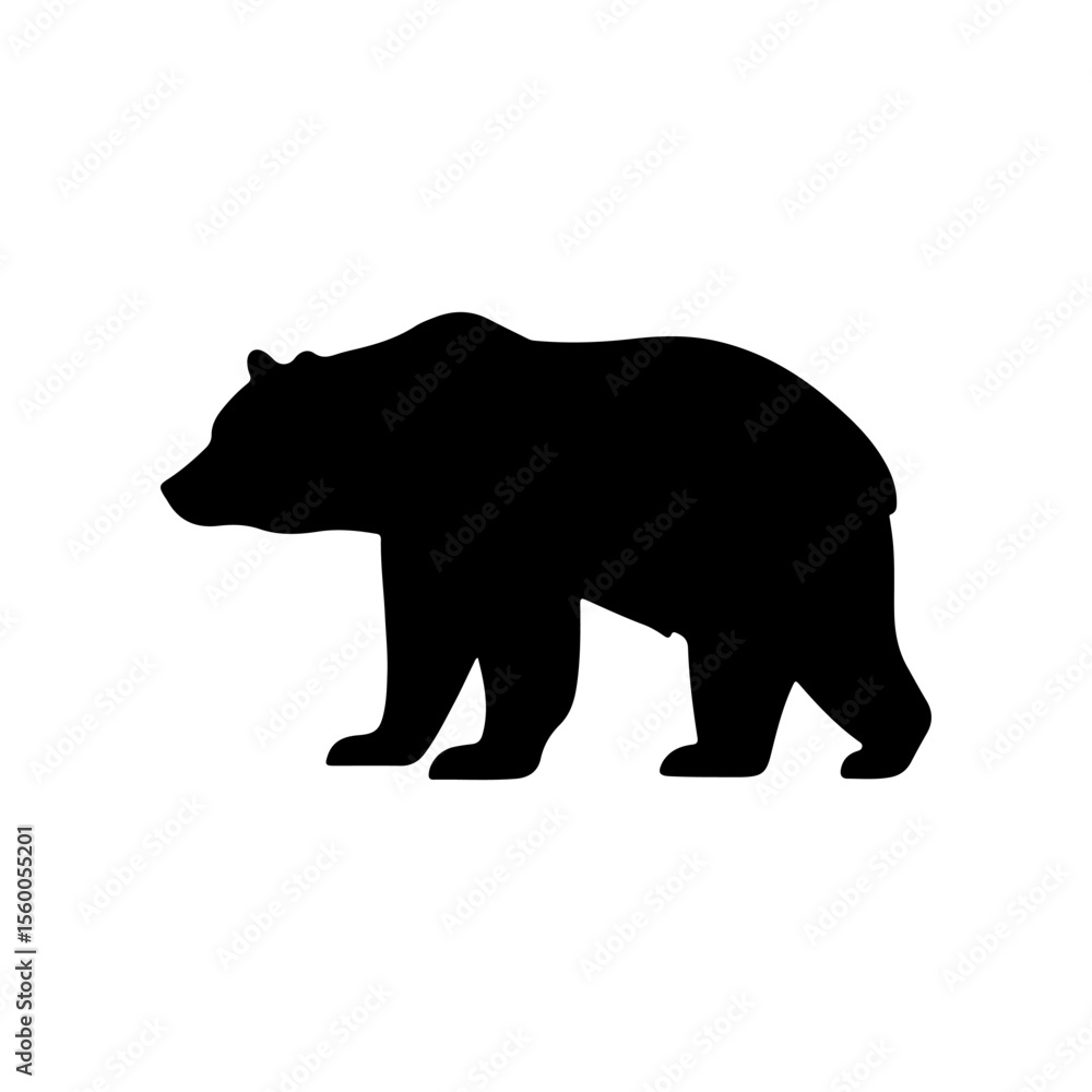 Fototapeta premium Bear silhouette icon vector flat design on white background