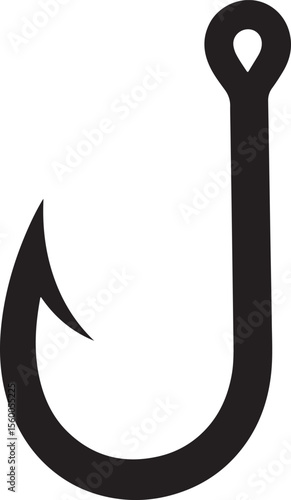 Fishing hook silhouette, Fish hook icon, fishing hook logo,   Fish hook logo icon vector, hook icon