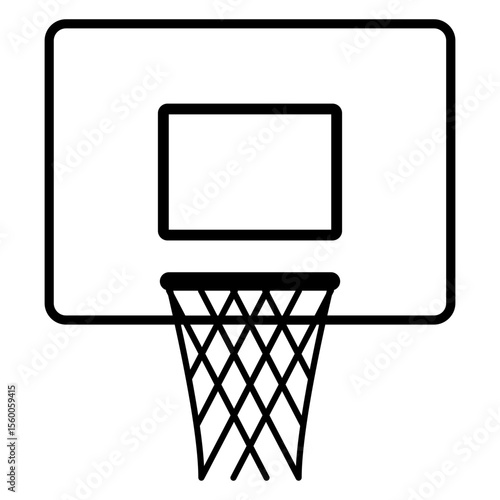 Icono cesta de baloncesto con líneas 