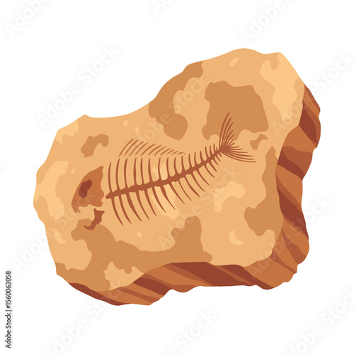 Dinosaur fossil skeleton bones, excavations of archeology isolated. Prehistoric reptile skeletons lying underground. Cartoon paleontological artifact