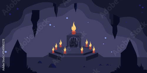 burning candle in the window