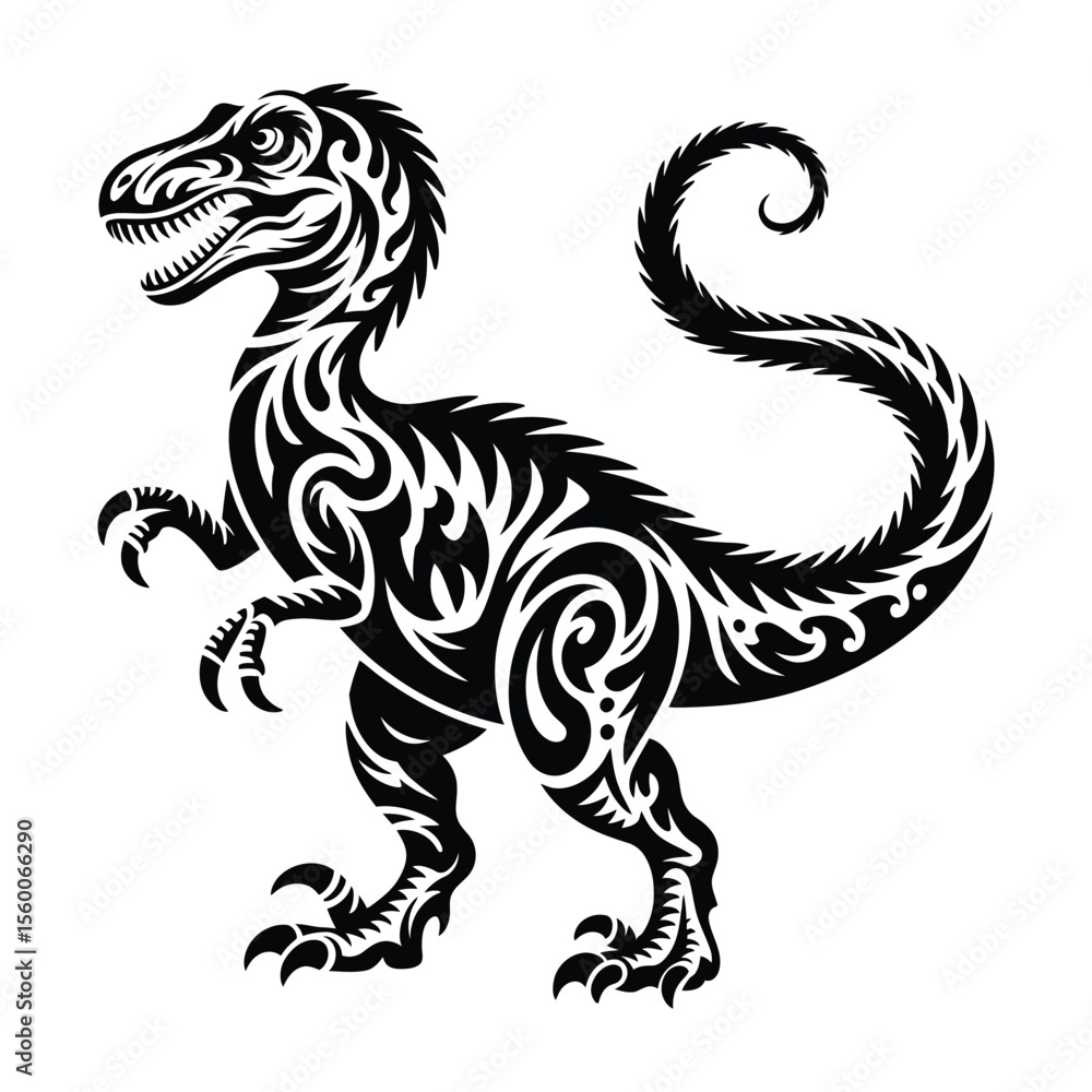 Obraz premium Flat Design Vector Dinosaur Clipart.