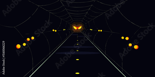 Spooky Spiderweb Tunnel A Halloween Night Drive