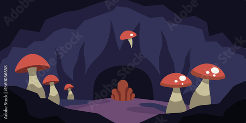 Magical vector cartoon illustration of a fairy tale castle in the woods at night with a black cat, ghost, and tree, perfect for a whimsical Halloween card design