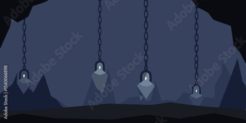 A glowing light bulb pendant, perhaps on a silver chain, hangs in the sky like a symbol of love or a Christmas decoration