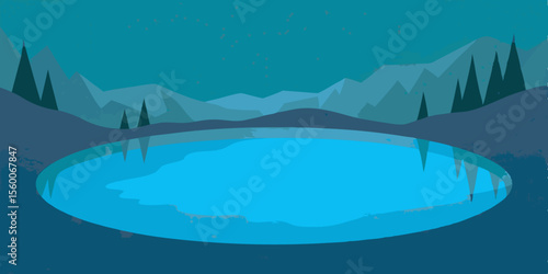 winter landscape with mountains