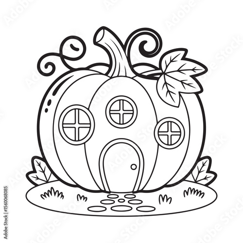 Whimsical House Bold & Easy Coloring Page,  bold and easy coloring book, Coloring page, whimsical coloring book for kids, bold and easy coloring book, victor art,   fairy house coloring page