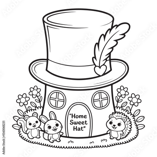 Whimsical House Bold & Easy Coloring Page,  bold and easy coloring book, Coloring page, whimsical coloring book for kids, bold and easy coloring book, victor art,   fairy house coloring page