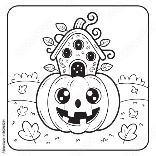 Whimsical House Bold & Easy Coloring Page,  bold and easy coloring book, Coloring page, whimsical coloring book for kids, bold and easy coloring book, victor art,   fairy house coloring page